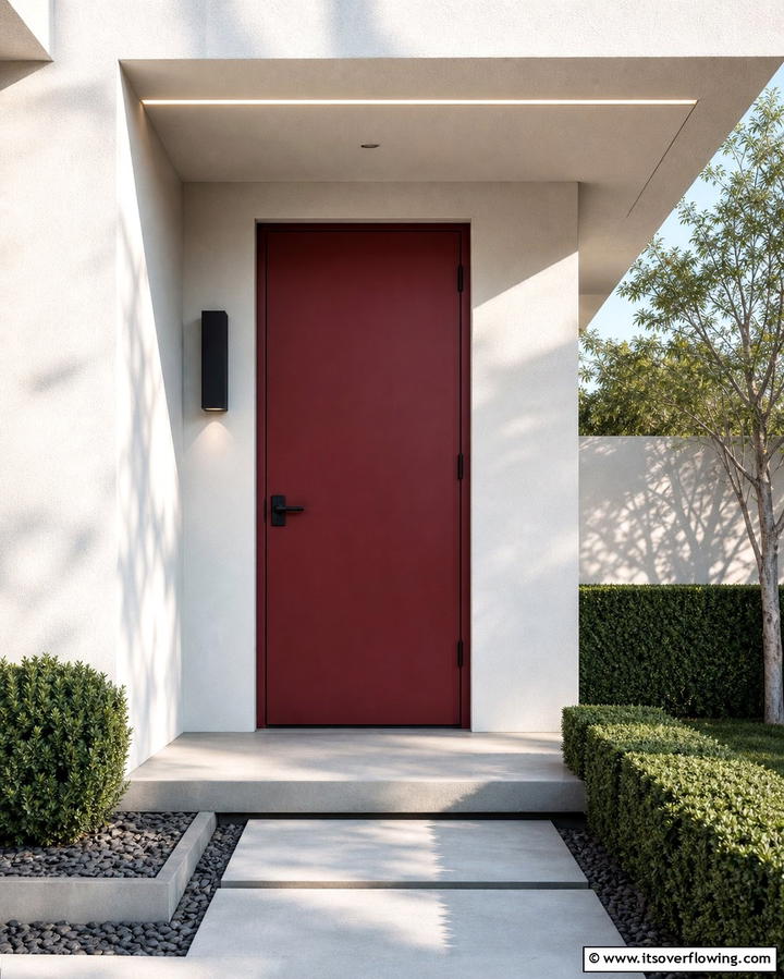 Matte Dark Red Door Finish - 25 Dark Red Front Door Ideas for a Bold Entrance