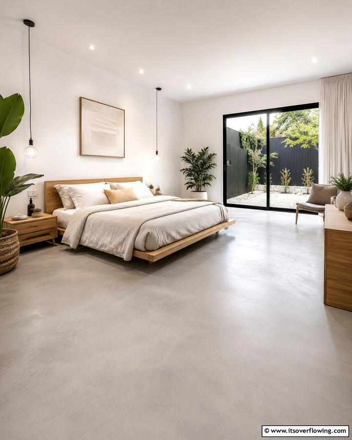 Matte Finish Concrete for Subtle Elegance - 25 Concrete Floor Bedroom Ideas for an Industrial Vibe