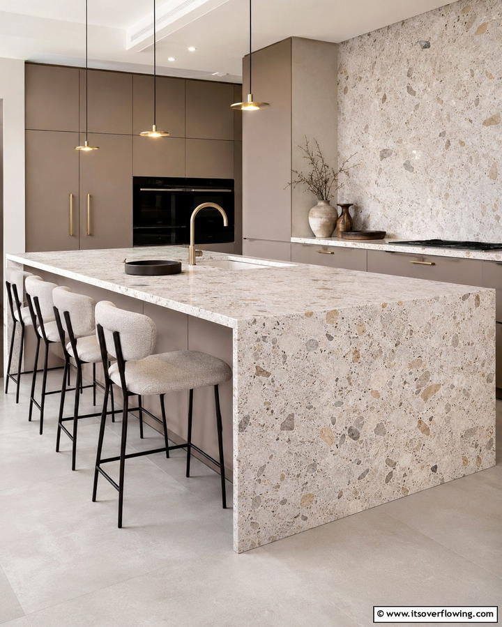 Matte Finish Terrazzo for a Contemporary Look - 20 Terrazzo Kitchen Countertops for a Unique Look
