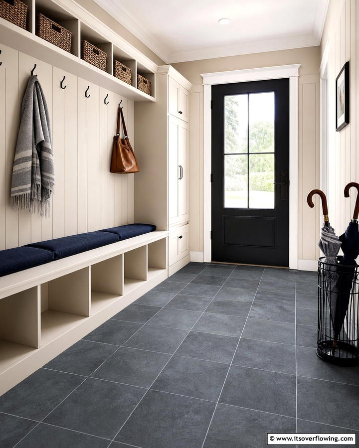 Matte Finish Tiles - 25 Mudroom Tile Floor Ideas- Durable & Stylish Designs
