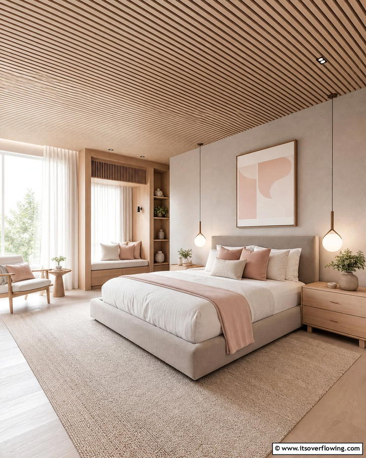 Matte Finish Wood Slat Ceiling - 30 Wood Slat Ceiling Ideas for Textured Modern Interiors