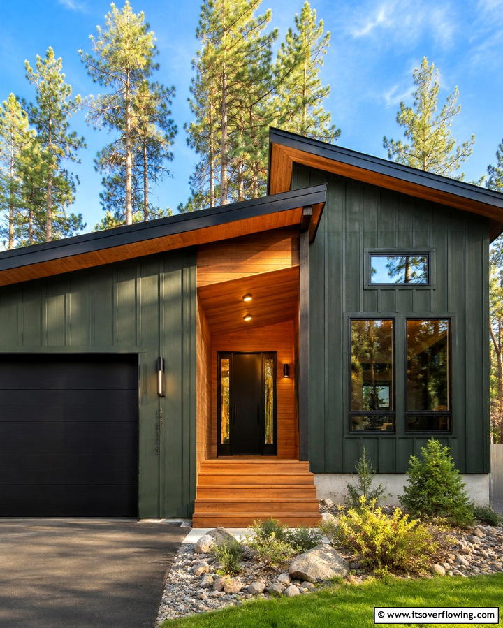 Matte Forest Green for a Modern Touch - 30 Stunning Dark Green Exterior House Designs for Curb Appeal