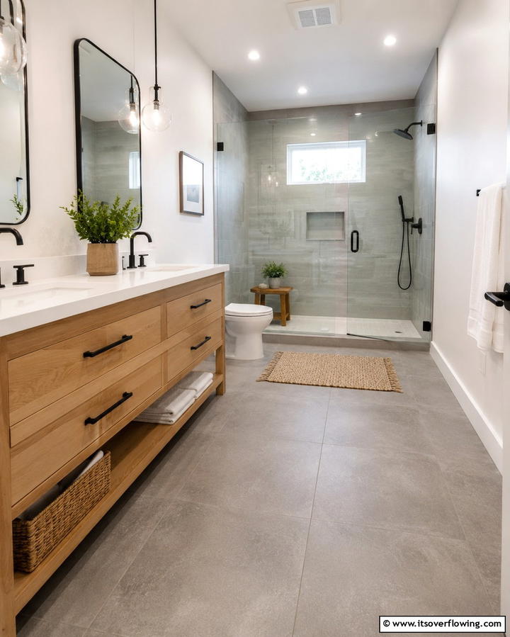 Matte Gray Tiles for a Contemporary Look - 30 Gray Floor Bathroom Design Ideas for Sleek Minimalism