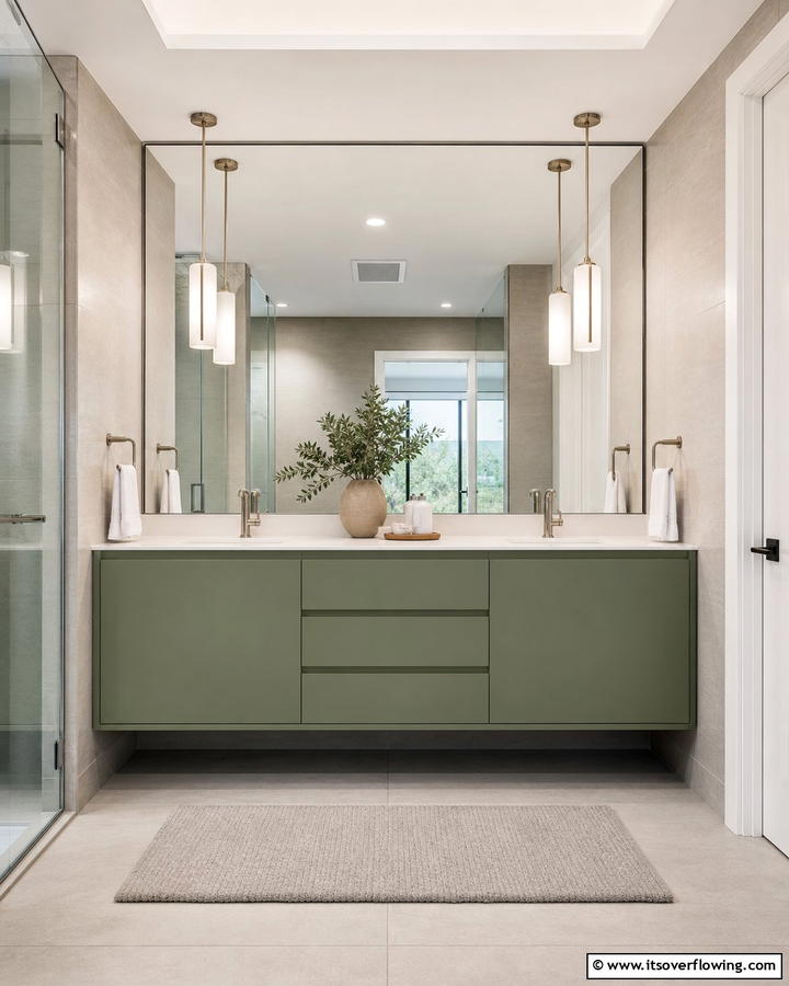 Matte Green Vanity for a Subtle Statement - 20 Bathroom With Green Vanity Ideas for a Fresh Look