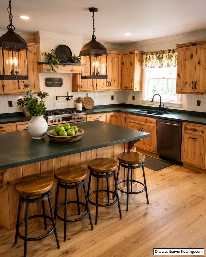 Matte Hunter Green for a Rustic Appeal - 25 Kitchen With Green Countertops Ideas for Freshness