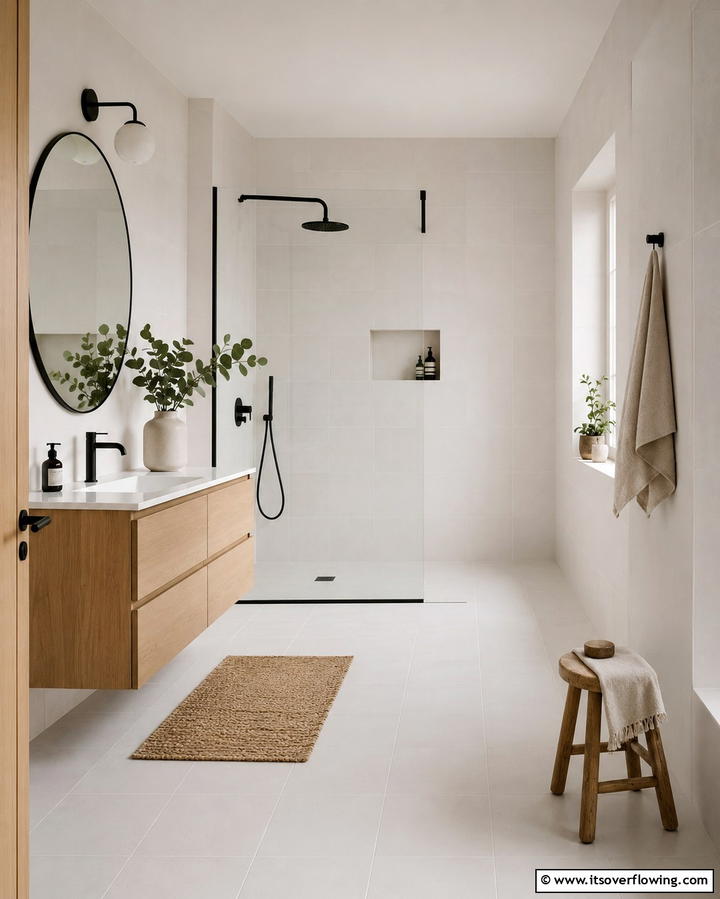 Matte White Tiles for a Subtle Touch - 30 Elegant White Tile Bathroom Design Concepts