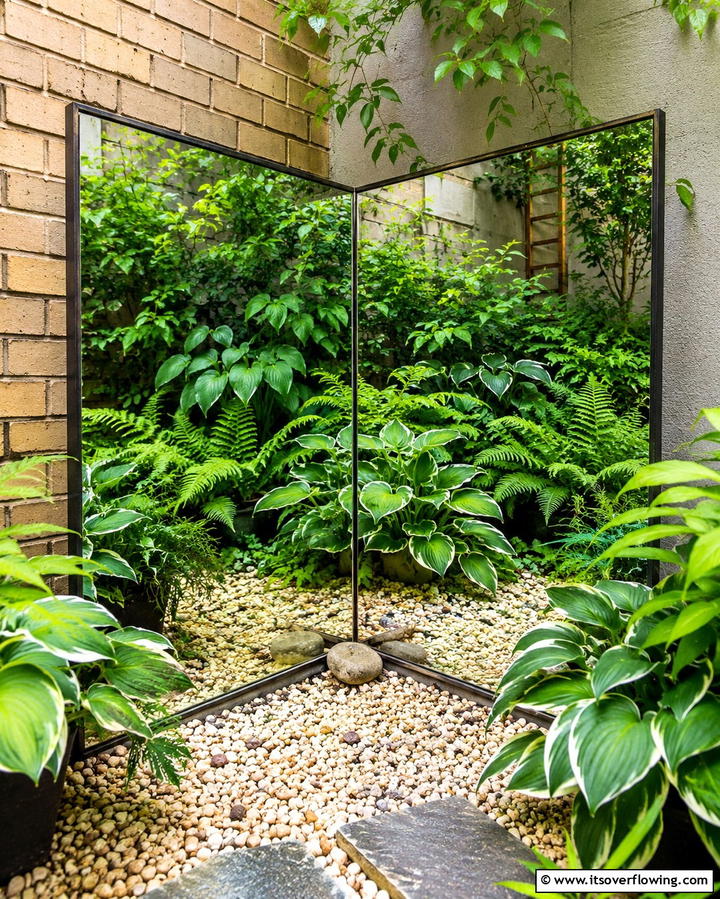 Maximize Space With Corner Mirrors - 25 Garden Mirror Ideas to Enhance Outdoor Spaces