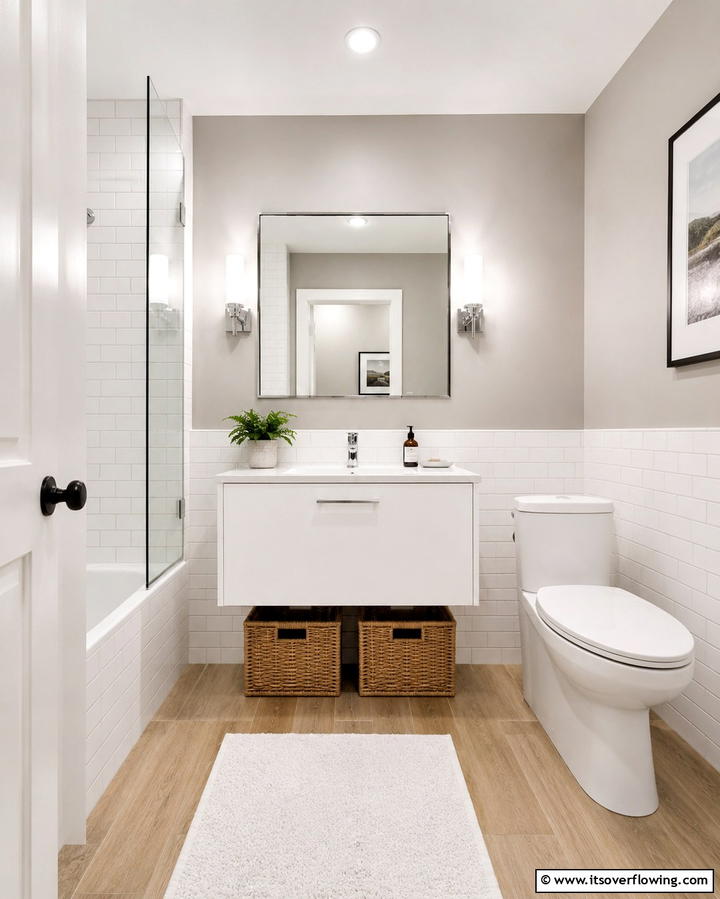 Maximize Space with Floating Vanities - 25 Apartment Bathroom Ideas to Maximize Small Spaces