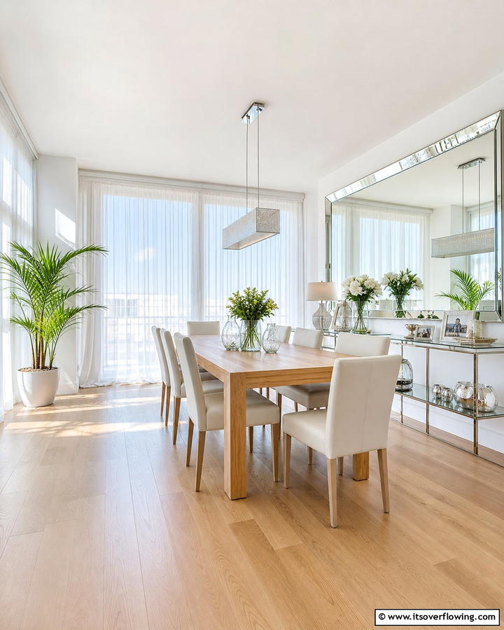 Maximized Natural Light Design - 21 Green Dining Room Ideas to Refresh Your Dining Space