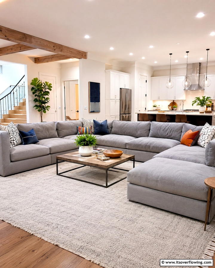 Maximized Seating for Family Gatherings - 30 Sectional Living Room Ideas for Flexible Seating