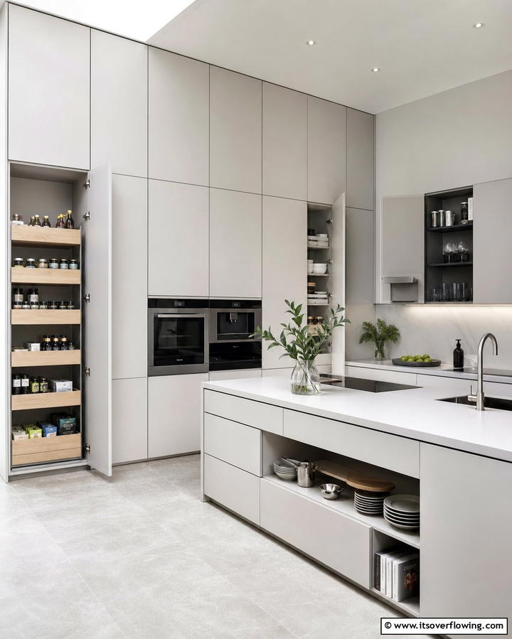 Maximized Storage Potential - 25 Modern Floor to Ceiling Kitchen Cabinets Ideas