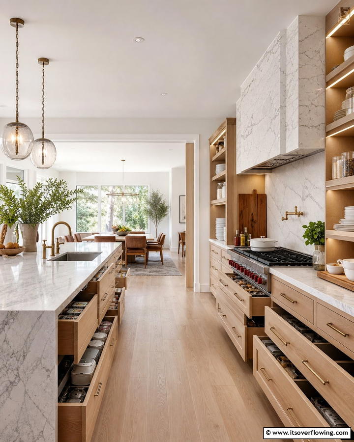 Maximized Storage Solutions - 30 Kitchens Without Upper Cabinets for Open Concepts