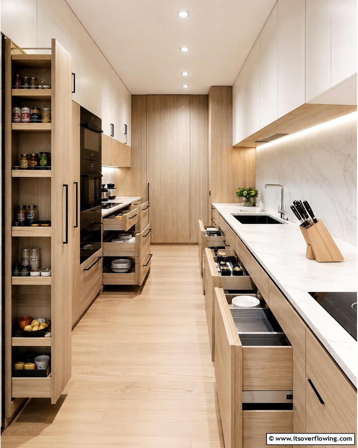 Maximized Storage Solutions - 30 Galley Kitchen Ideas for Efficient and Stylish Layouts