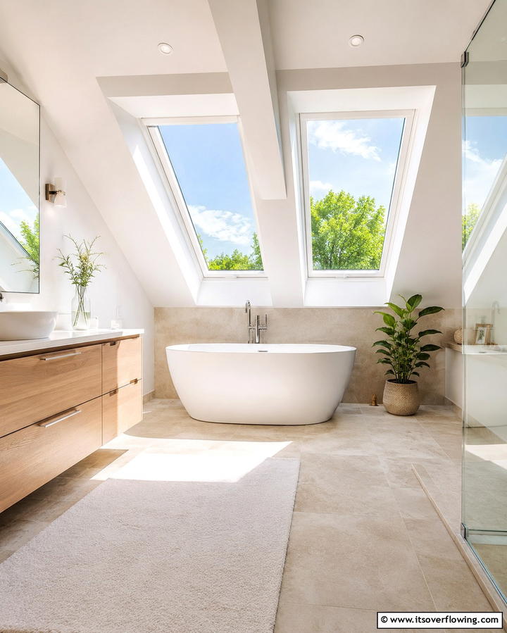 Maximizing Natural Light with Skylights - 30 Attic Bathroom Ideas for Space-Saving Luxury