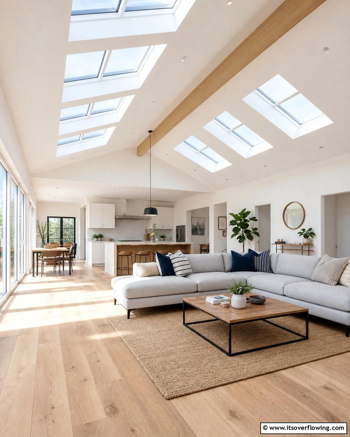 Maximizing Natural Light with Skylights - 20 Open Concept Vaulted Ceiling Living Room Ideas