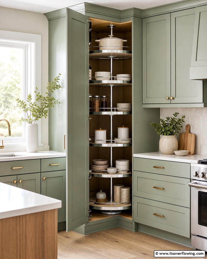 Maximizing Space with Corner Cabinets - 25 Modern Floor to Ceiling Kitchen Cabinets Ideas