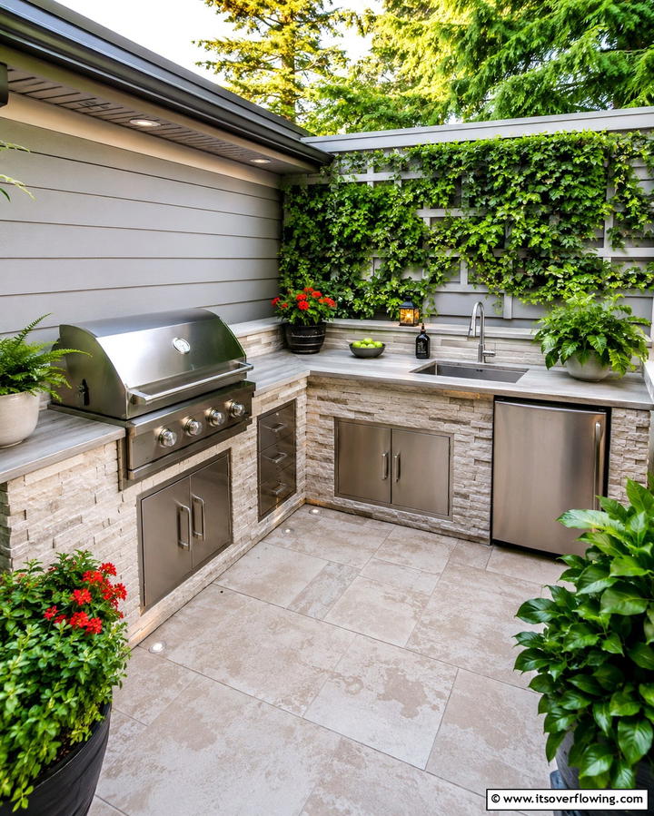 Maximizing Space with a Compact L Shaped Design - 20 Functional L-Shaped Outdoor Kitchen Ideas for Entertaining
