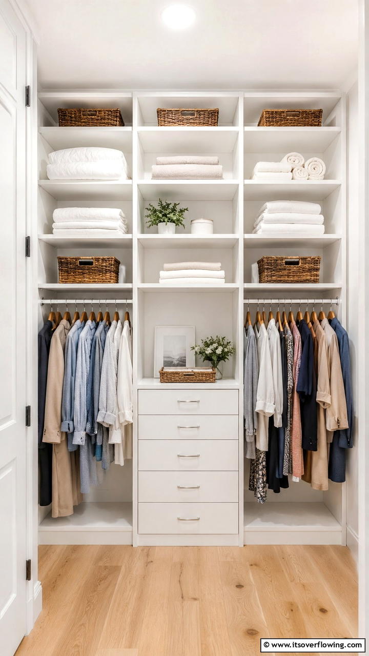 Maximizing Vertical Space with Overhead Shelves - 30 Smart Hall Closet Organization Ideas for Maximized Space