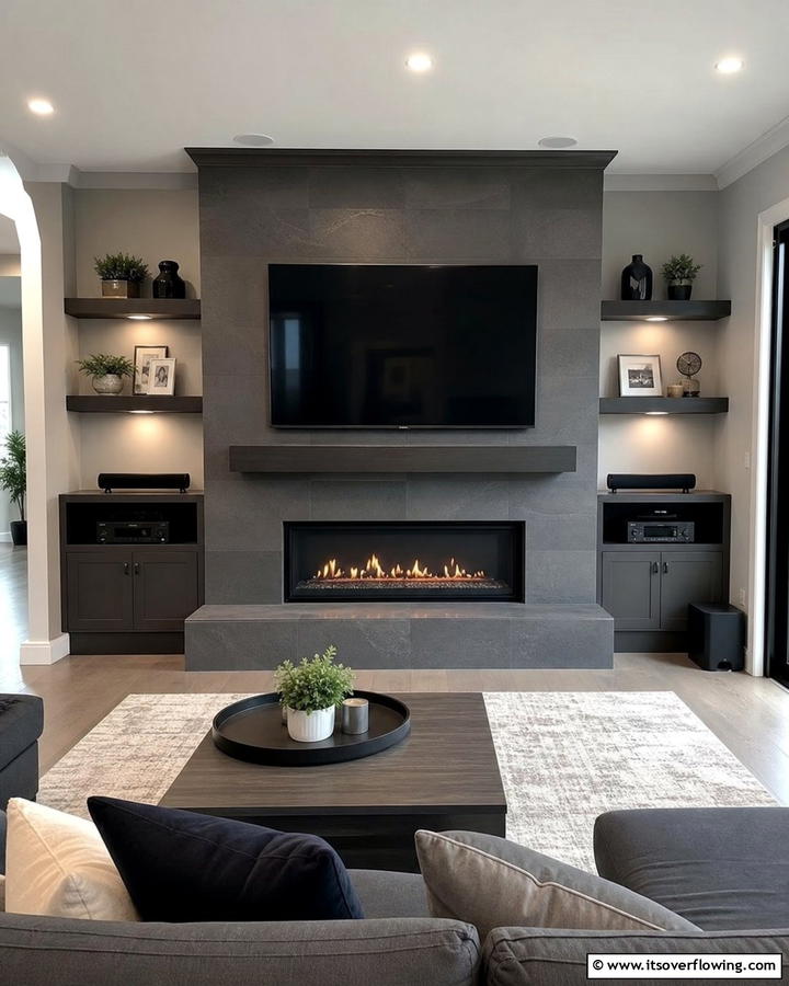 Media Center - 20 Empty Fireplace Ideas to Transform Your Hearth