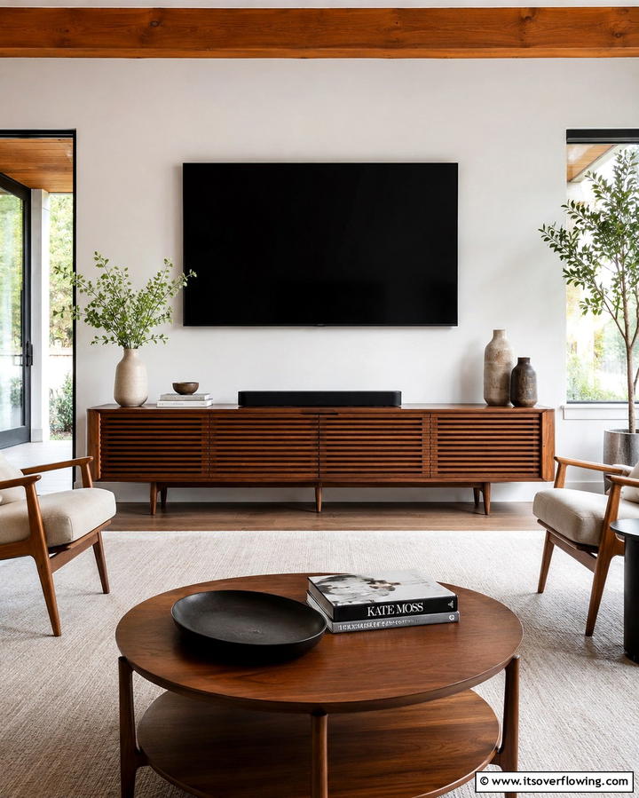 Media Console - 30 Living Room Furniture Layout Ideas for Optimal Flow