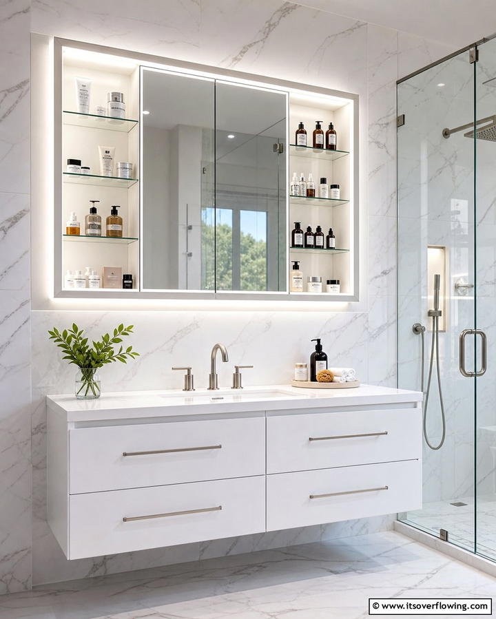 Medicine Cabinets with Built In Lighting - 25 Bathroom Cabinet Ideas for Organized Spaces