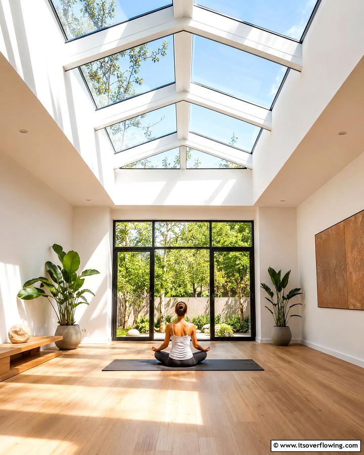 Meditation Under Skylights - 25 Meditation Room Ideas for Peaceful Retreats