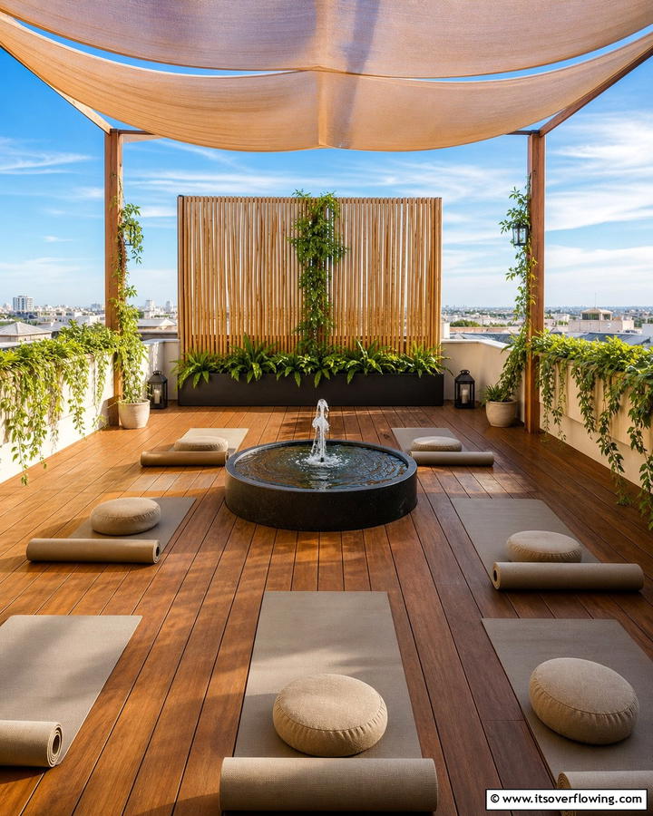 Meditation and Yoga Sanctuary - 21 Rooftop Deck Layouts for Urban Outdoor Entertainment Areas