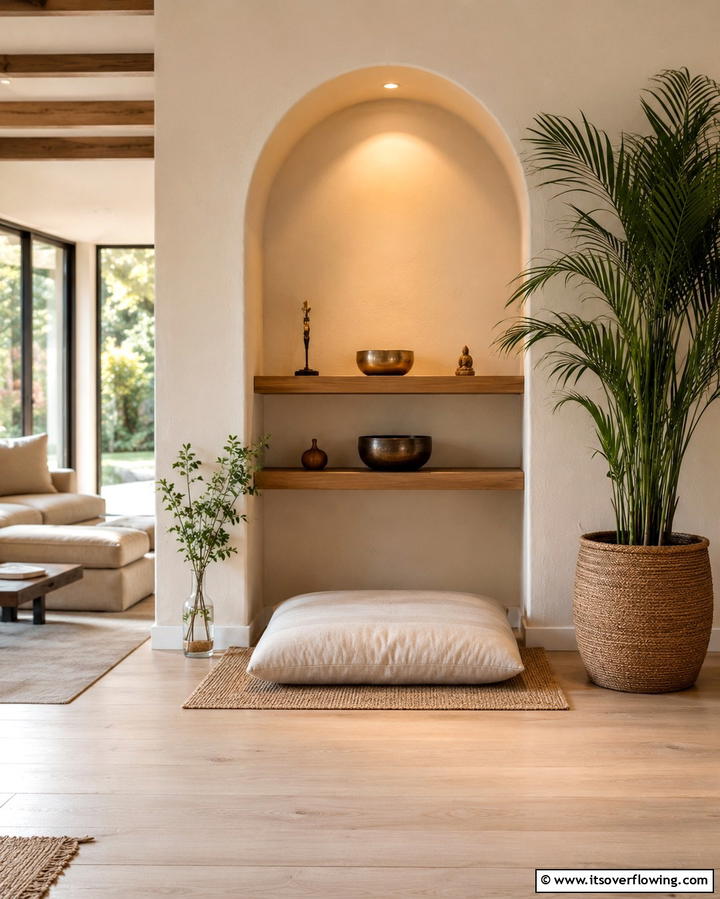 Meditative Corner Setup - 30 Feng Shui Living Room Layouts for Harmony & Flow