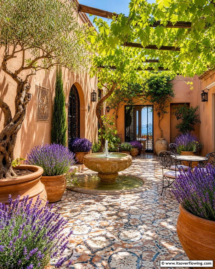 Mediterranean Courtyard - 20 Enclosed Garden Ideas to Enhance Your Outdoor Space