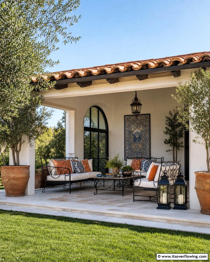Mediterranean Elegance - 25 Shed Roof Porch Design Ideas for Cozy Spaces