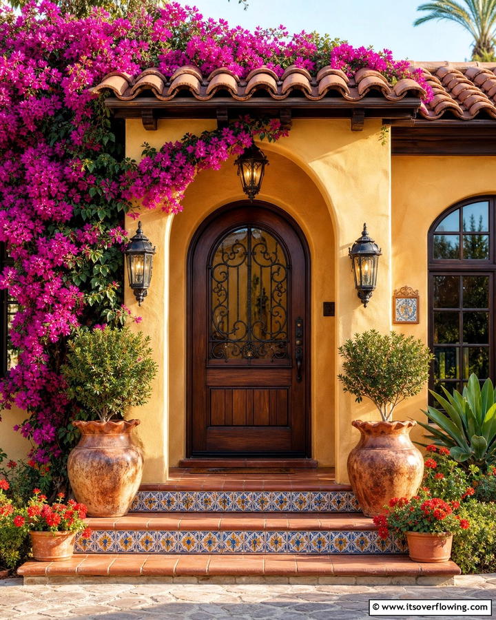 Mediterranean Flair - 25 Stylish Brown Front Door Ideas for Your Home