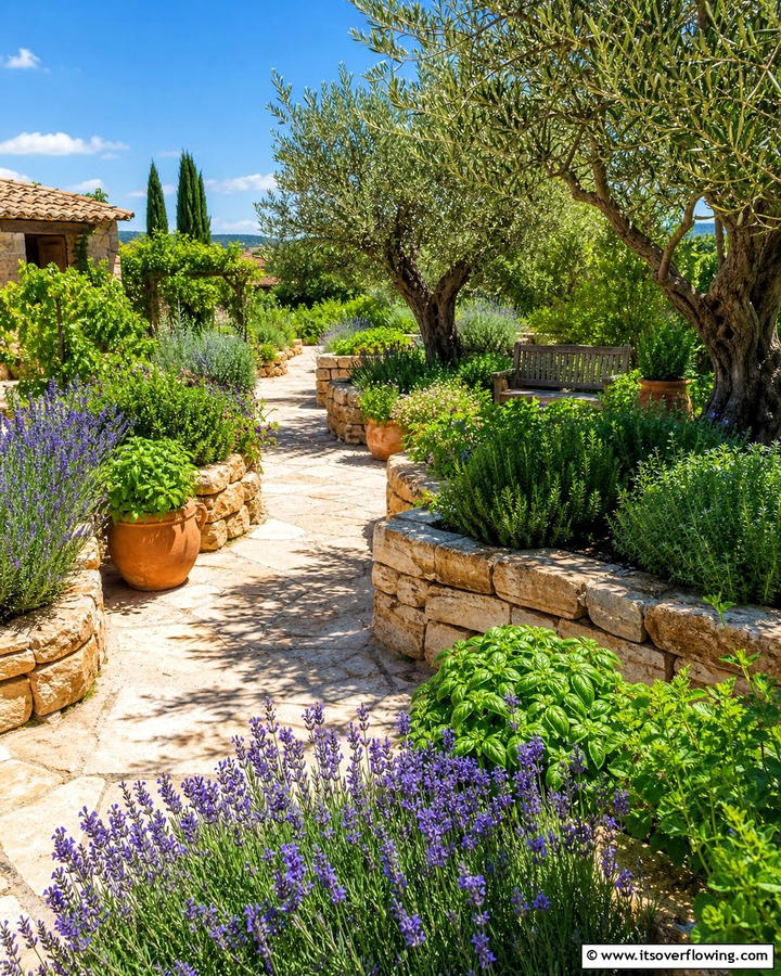 Mediterranean Herb and Olive Garden - 30 Italian Garden Design Ideas for Timeless Elegance