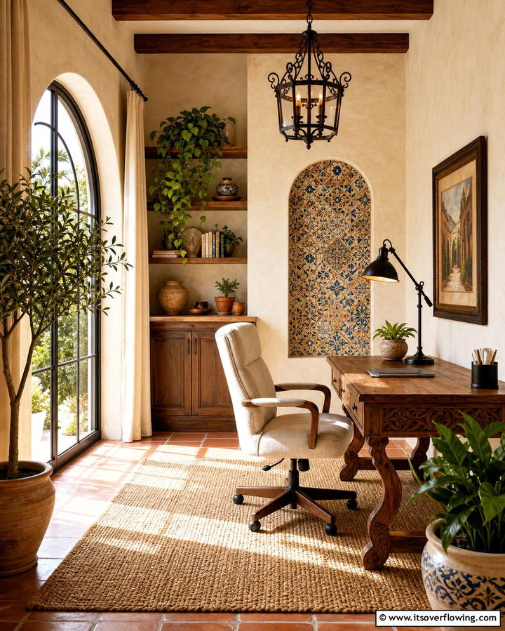 Mediterranean Home Office Charm - 30 Mediterranean Interior Design Ideas for Warm Homes