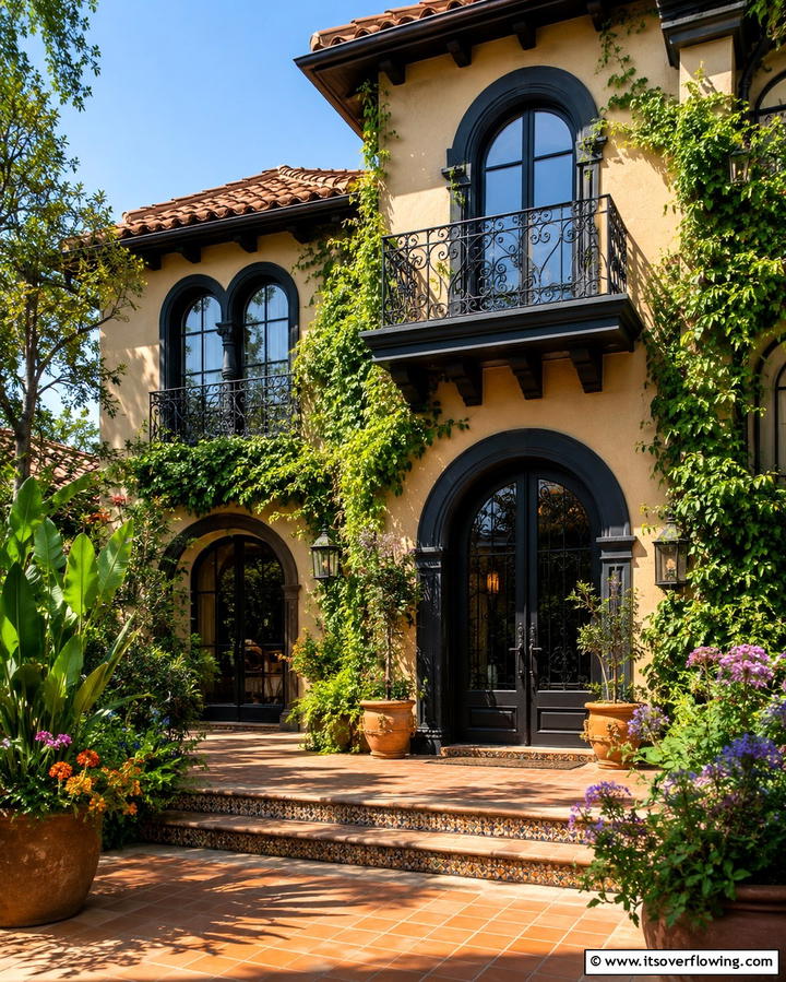 Mediterranean Inspiration - 25 Tan House With Black Trim Design Ideas for Elegance