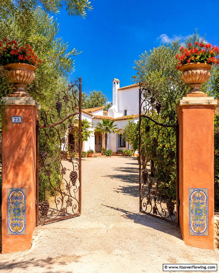 Mediterranean Inspired Gate - 30 Inviting Front Gate Designs for Home Entrances