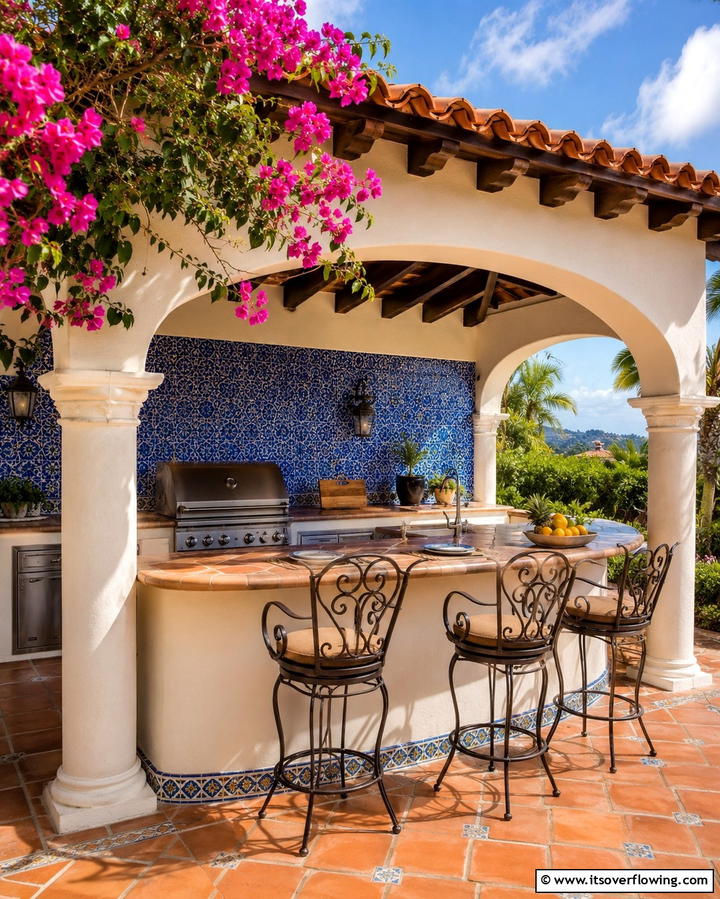 Mediterranean Inspired Gazebo Kitchen - 30 Outdoor Kitchen with Gazebo Ideas for All-Weather Cooking