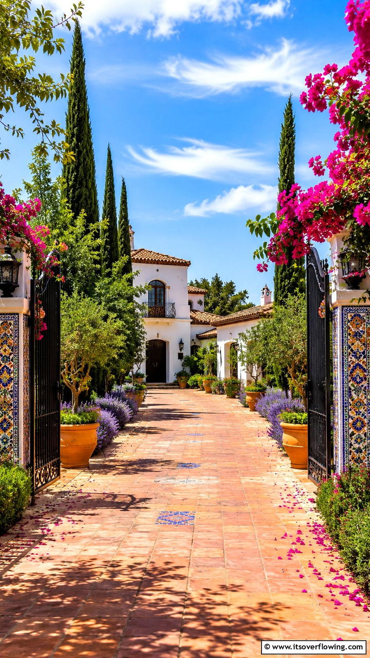 Mediterranean Inspired Oasis - 30 Driveway Landscape Ideas to Boost Curb Appeal