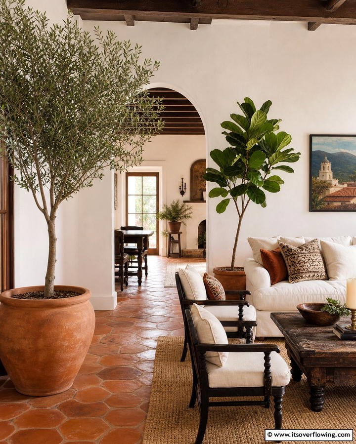Mediterranean Inspired Plants - 25 Spanish Style Living Room Ideas for Timeless Elegance