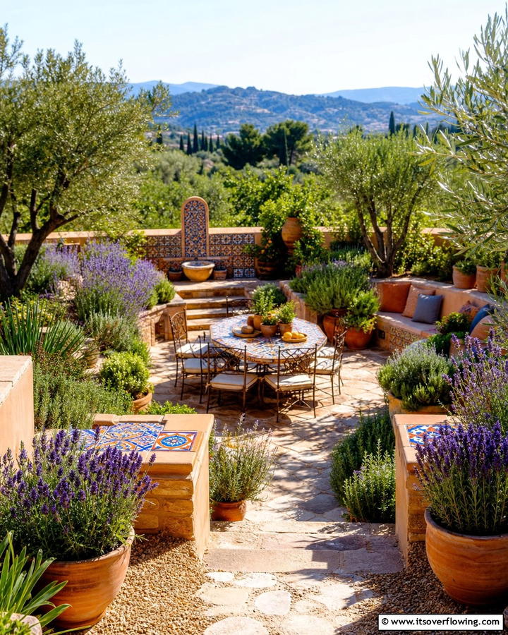 Mediterranean Inspired Sunken Garden - 20 Sunken Garden Ideas for a Unique Landscape