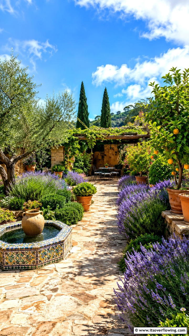 Mediterranean Oasis Garden - 30 Garden Ideas- Inspiring Designs for Every Season