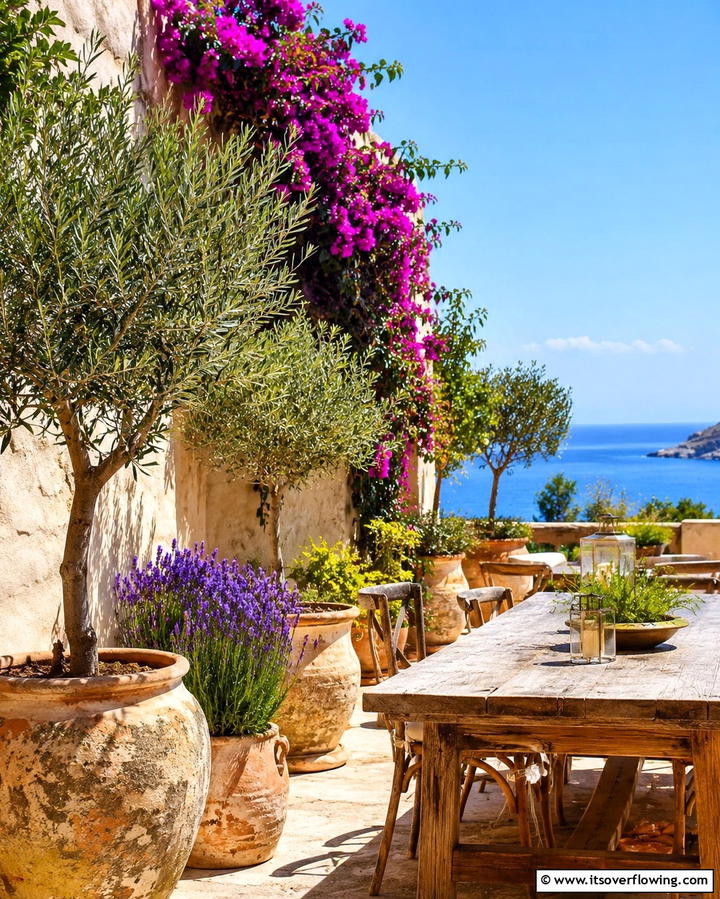 Mediterranean Oasis - 30 Deck Decorating Ideas with Plants for Lush Outdoor Living
