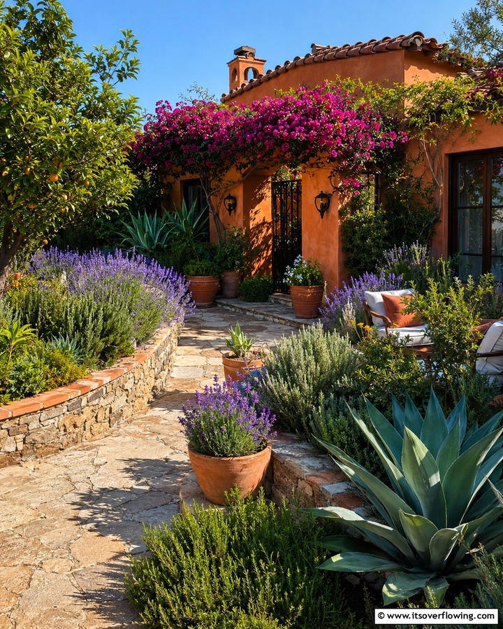 Mediterranean Plantings - 30 Spanish Bungalow Exterior Ideas for Mediterranean Charm