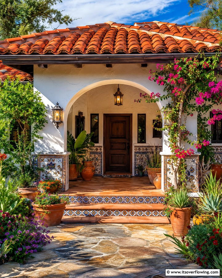 Mediterranean Roof Shingles - 30 Spanish Style Front Porch Ideas for Mediterranean Charm