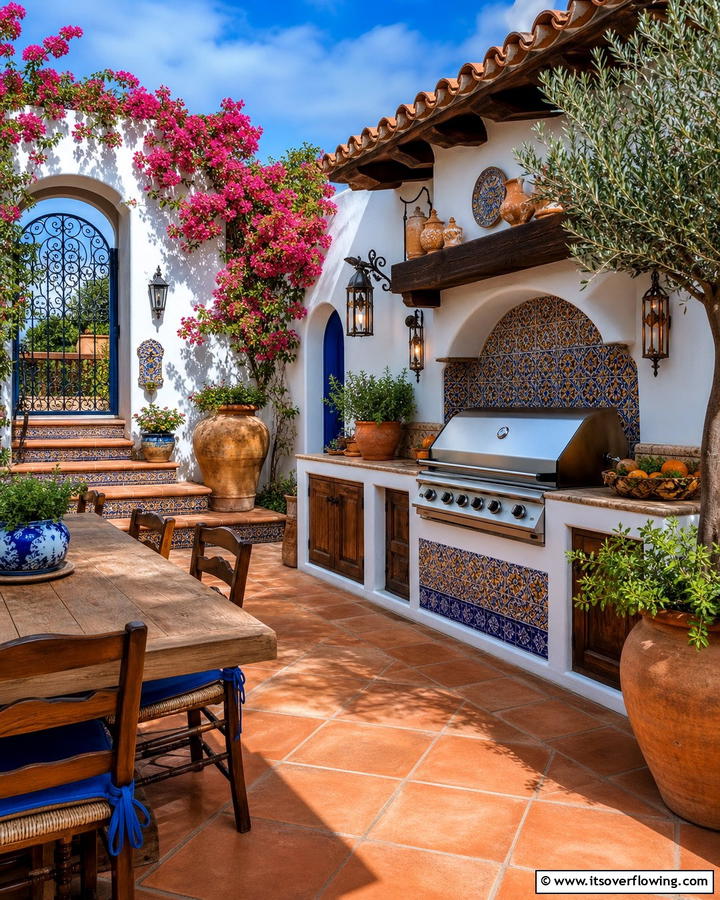 Mediterranean Style BBQ Area - 21 BBQ Area Ideas for the Ultimate Outdoor Cooking Experience