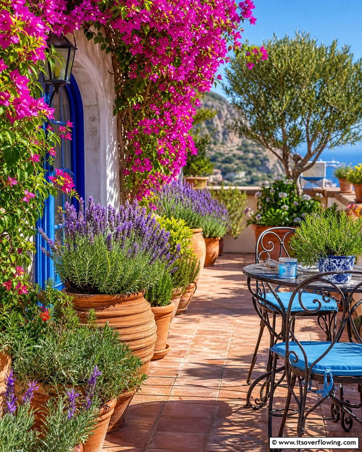 Mediterranean Style Container Garden - 21 Container Garden Ideas for Flexible Planting Solutions