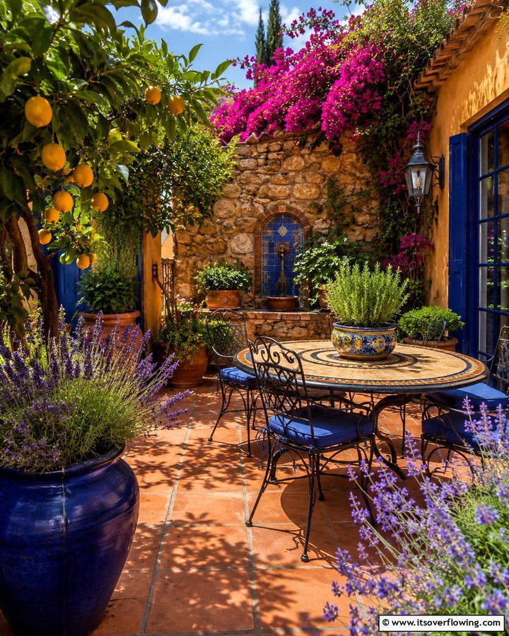 Mediterranean Style Patio - 30 Patio Garden Ideas for Lush Small-Space Greenery