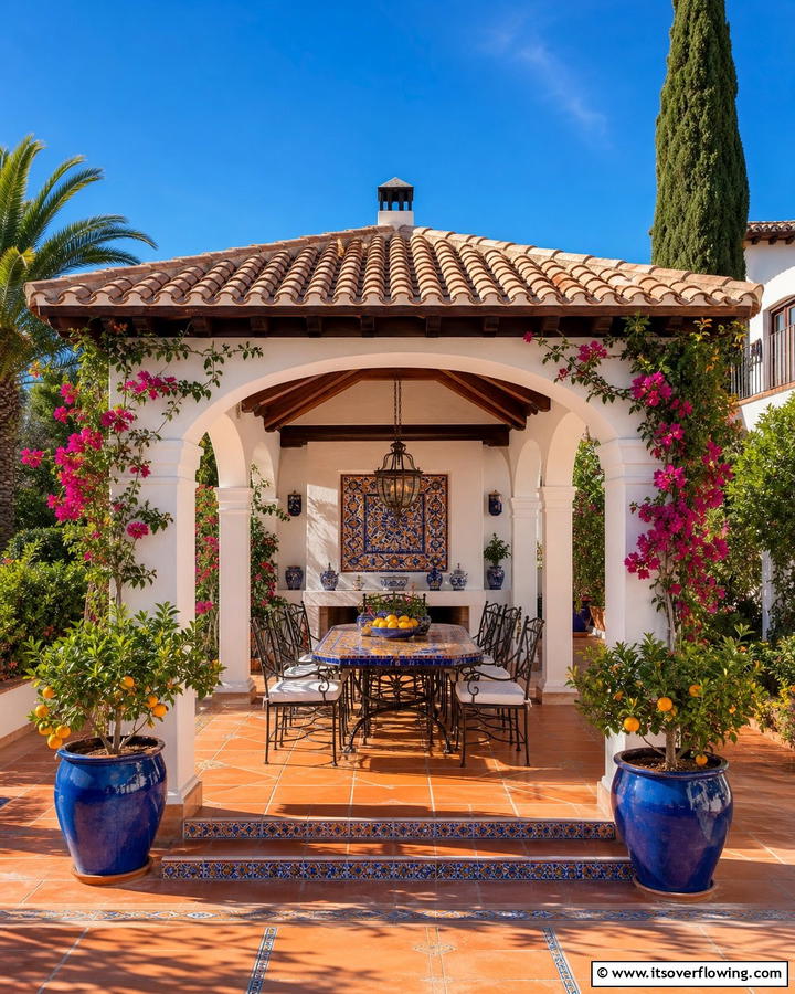 Mediterranean Style Pavilion - 20 Outdoor Pavilion Ideas for Relaxing Gatherings