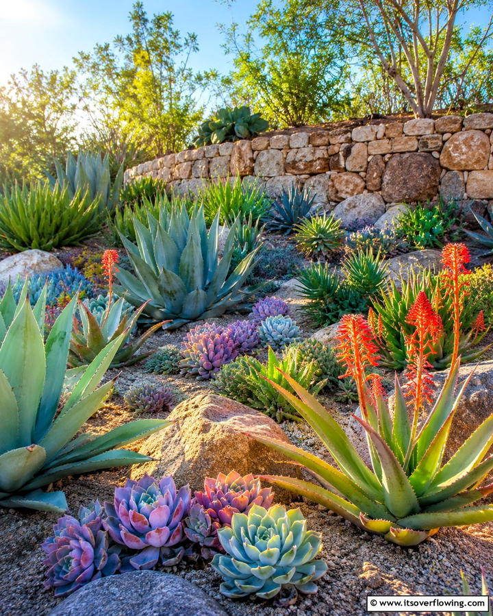 Mediterranean Succulent Sanctuary - 30 Mediterranean Garden Ideas to Create a Coastal Oasis