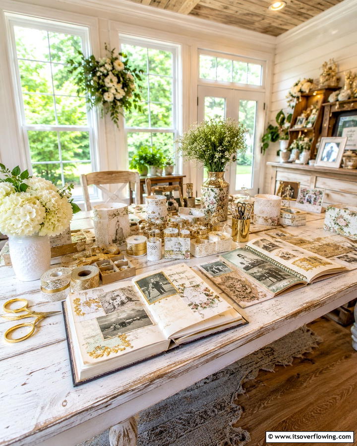 Memory Book Crafting Session - 30 50th Wedding Anniversary Ideas for Golden Love