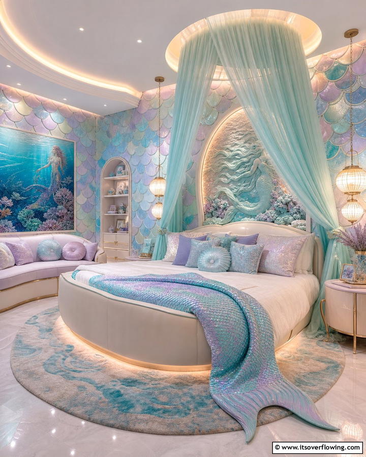Mermaid Lagoon - 30 Enchanting Mermaid Bedroom Ideas for a Whimsical Retreat